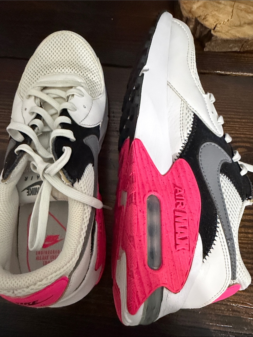 Nike White Black Pink Air Max Sneakers